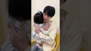 Vaccine superstar:Baby cries,then dad’s hug saves the day!#baby #cute #shorts