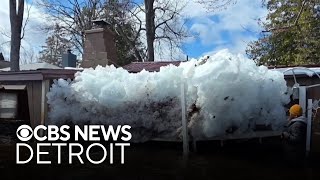 Large chunks of ice crashing into northern Michigan homes