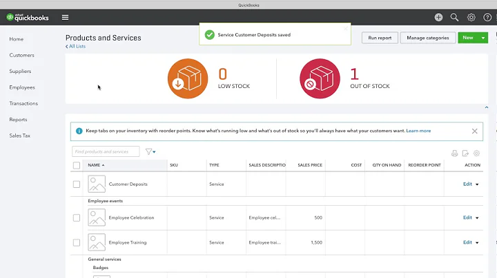 QuickBooks Online - How to Record Customer Deposits or Retainers