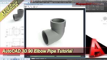 AutoCAD Classes 3D Modeling 90 Elbow Pipe Tutorial Practice Exercise 45