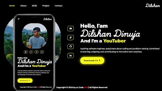 Responsive Personal Portfolio Website using HTML CSS JavaScript