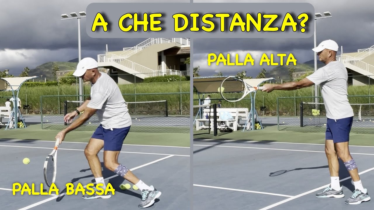 La PALLA: a quale DISTANZA dal corpo? Dipende dall'altezza del punto di contatto con la racchetta