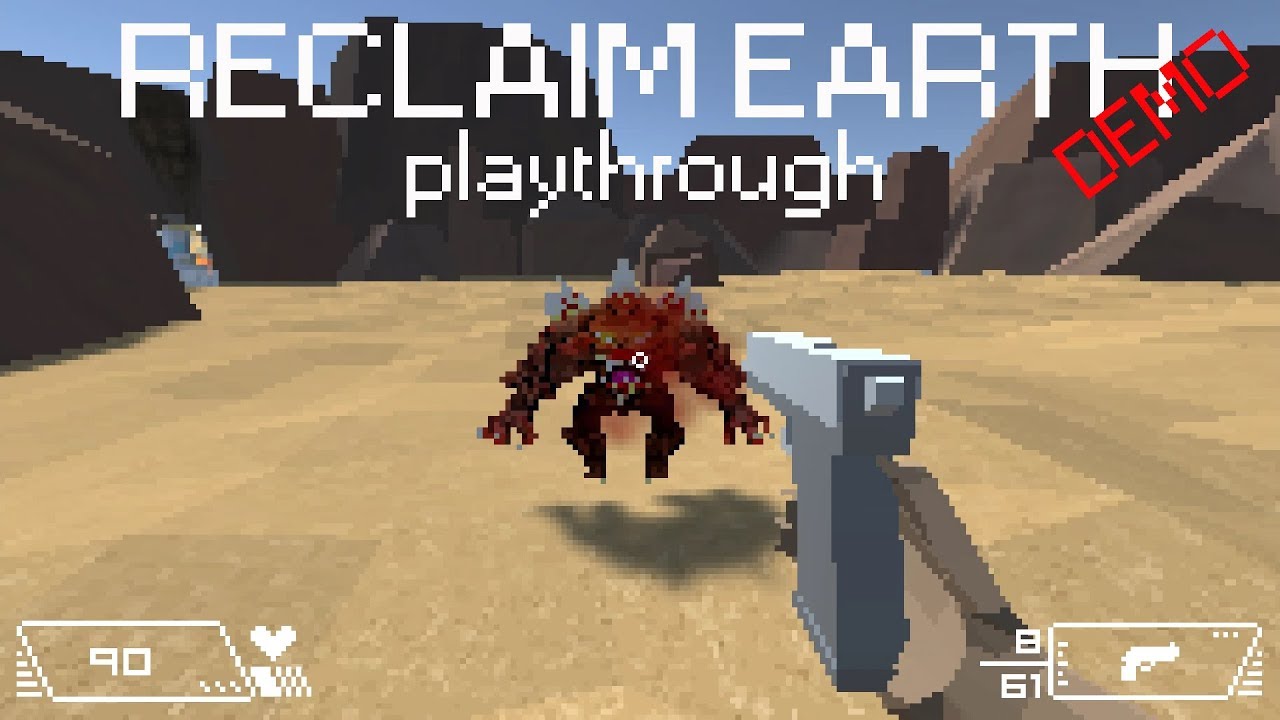 RECLAIM EARTH - Demo - Playthrough (Retro Sci-fi FPS)