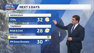 Not As Cold Today; Light Snow Expected On Friday In South Central Pennsylvania