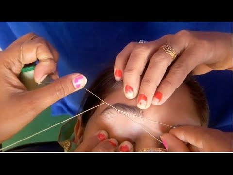 Threading eyebrows tutorial for beginners / Perfect arch shape of eyebrows threading