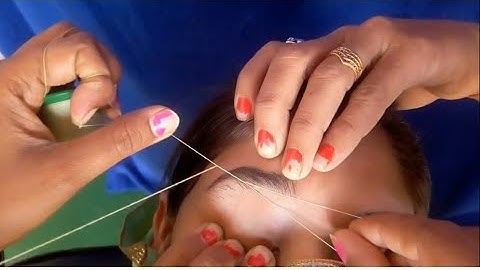 Threading eyebrows tutorial for beginners / Perfect arch shape of eyebrows threading