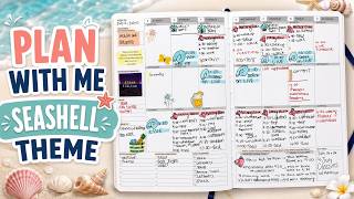 Seashell Theme Plan With Me | Weekly Planner Setup for Routines & Goals