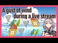 A gust of wind during a Noel morning live stream [Hololive/Eng Sub]