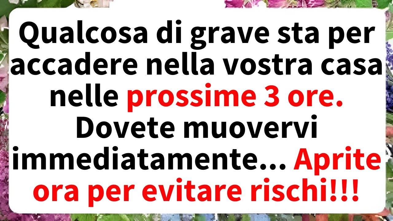 Dio dice , Qualcosa di grave sta per accadere nella vostra casa nelle