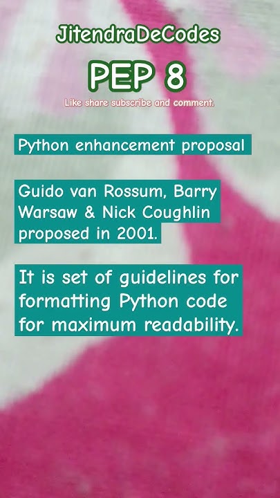 PEP 8 Python Enhancement Proposal #shorts #trending #viral ...