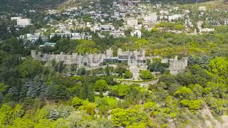 Alupka, Crimea. Vorontsov Palace. 19th century Gothic mansion with well-preserved halls and a pictur