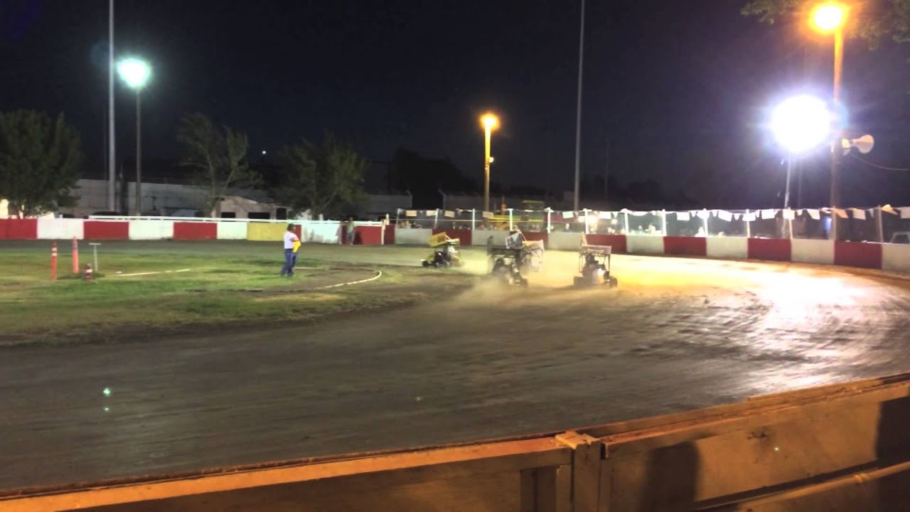 Tulare County Kart Club Tulare, California Caged kart racing action