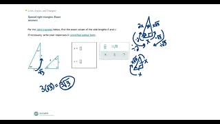 Special right triangles Exact answers