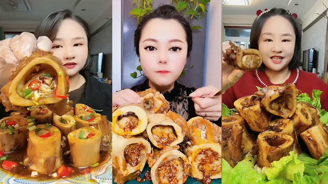 MUKBANG ASMR Eating roasted big bone marrow so yummy