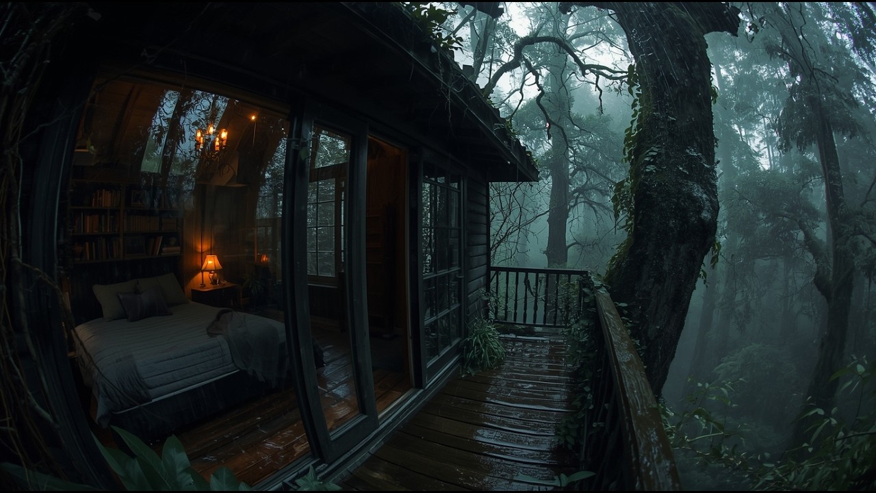 Rain Sounds for Sleeping: Cozy Forest Cabin Ambience for All Night