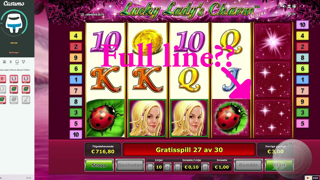 Lucky Lady's Charm Deluxe - Super big win! Great line hit? €1 bet, Casumo