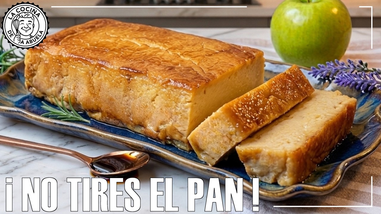Con PAN duro preparo este PUDIN 🍞 | Solo 4 INGREDIENTES y Receta de Aprovechamiento