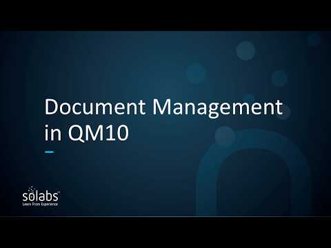 QM10 Document Section Overview