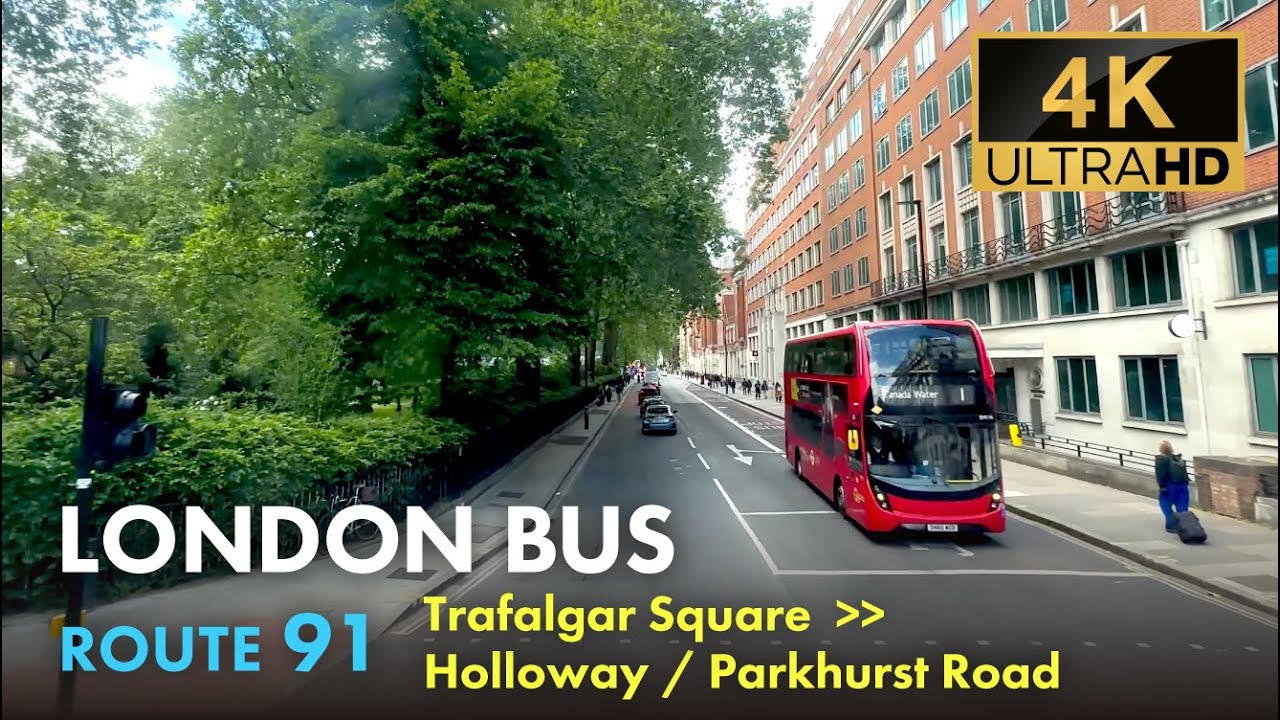 London Bus Ride, Route 91, Double Decker, 4K Virtual Tour - YouTube