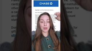 Chase cash back redemption changes 😱