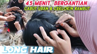 (ASMR)Hijabers rambut panjang..❗Saling bergantian hairplay, ceklok rambut cabut uban, bikin ngantuk