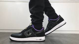 Air Force 1 World Champ Black Purple On Foot Sneaker Review QuickSchopes  356 Schopes DR98665 001 LV8 