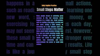 Daily English Reading Practice | Small Steps Matter