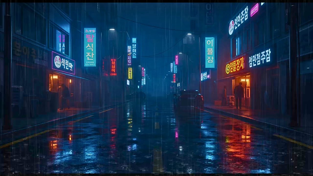 White Noise of Rain on City Streets at Night – Deep Sleep Rain for Calm Minds 🌧️😴