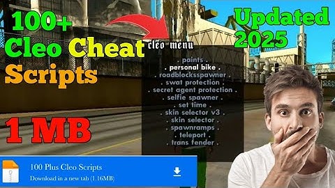 (1MB) 100+ cleo scripts pack for GTA San Andreas Android 2025