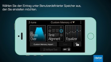 Benutzerdefinierte Einstellungen speichern Tutorial Clarion FDS Z tune 6 DE