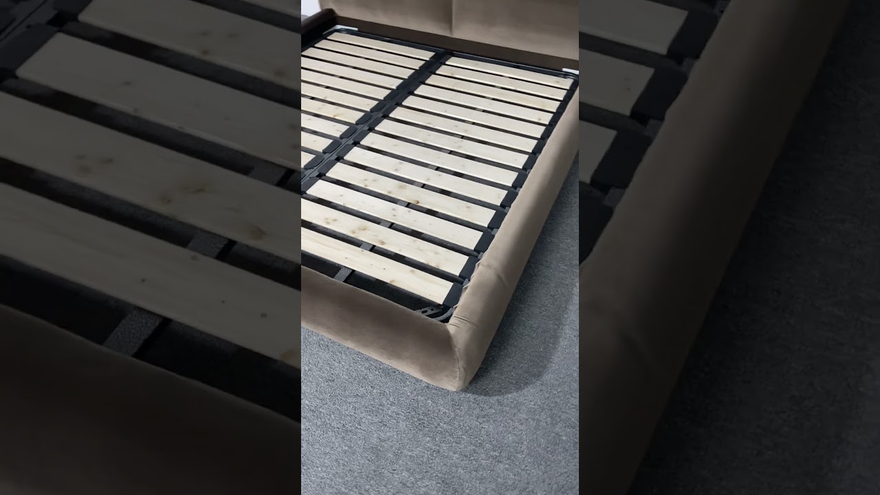 Custom Amos Velvet Brown Contemporary Minimalist Bed Frame King Size | CASA SPACE Factory Shoot