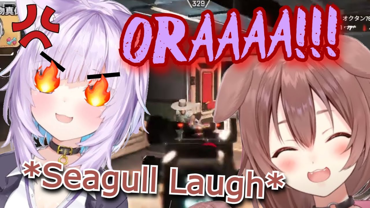 Korone Can't Stop Laughing When Okayu Goes Into a Blood Rage in Apex Legends [Eng Sub/Hololive]