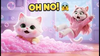 Mama Cat Cant Stop Him Slippery Kitten Disaster