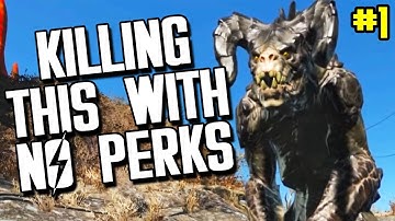 CONCORD DEATHCLAW WITH NO PERKS | Fallout 4 Survival Walkthrough Part 1