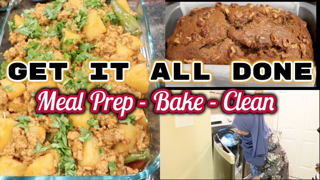 WEEKEND PREP - COOK WITH ME - EASY BANANA BREAD! Masala okra - Laundry Galore!