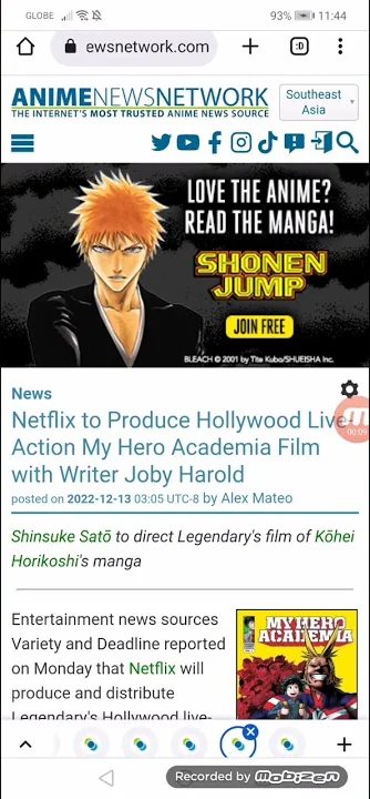 Netflix to Produce Hollywood Live-Action My Hero A...