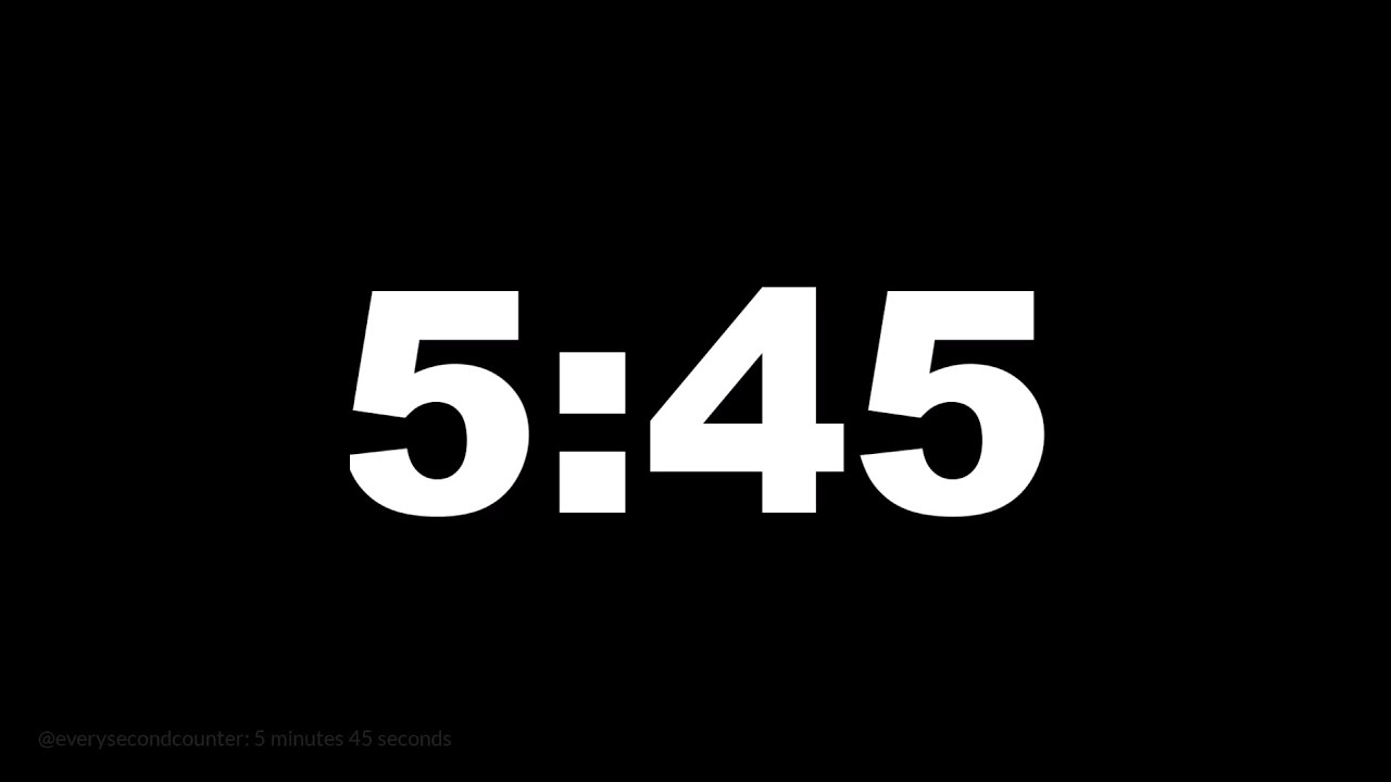 5 minutes 45 seconds [345 secs] clock timer countdown || Alarm Focus ...