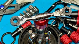 “New” CROM Tool Haul - 1/4” Hex EDC Mini Ratchet Wrench Multitool & Bit Holder Sets