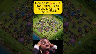 TH18 BASE 🔥 Anti 3 Star HYBRID! BEST Trophy &amp; Farming Layout 2026 #shorts #coc #clashofclans #th18