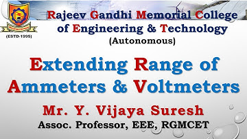 Extending the Range of Ammeter & Voltmeter