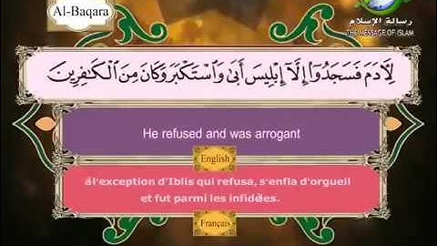 مقطع من سورة البقرة الآيات 33-34-35-36-37.