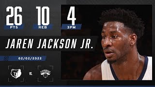 Jaren Jackson Jr. GOES OFF for 2nd career 25-PT, 10-REB double-double 🔥