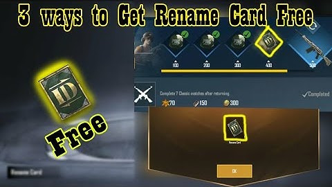 3 WAYS TO GET RENAMECARD || HOW TO GET RENAME CARD FREE || PUBG MOBILE LITE | |OFFICIAL TECHNO RITIK
