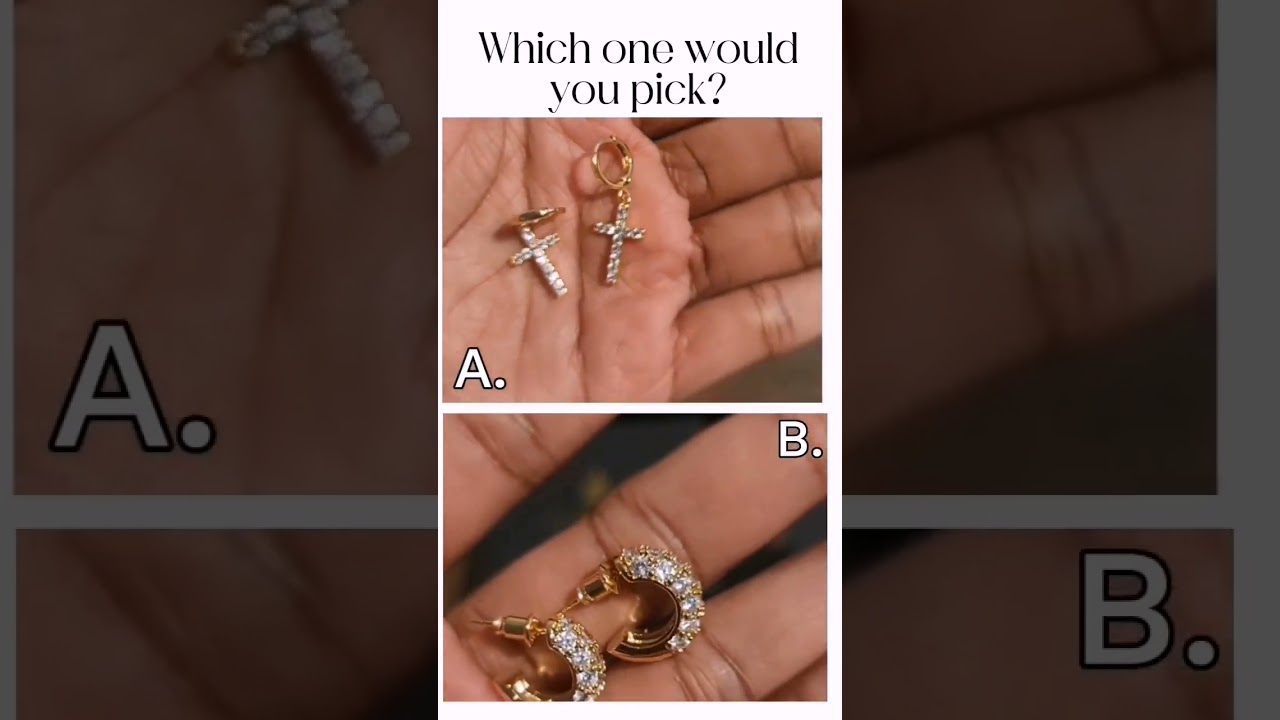 Cross Earrings or Mini Hoop Earrings? 🤔🤔