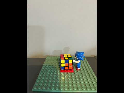 Sonic solves a cube in world record time!!! #shorts #lego #animation