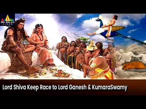 Lord Shiva Keep Race to Lord Ganesh and KumaraSwamy | Episode 96 | Om Namah Shivaya Telugu Serial - SRIBALAJIMOVIES