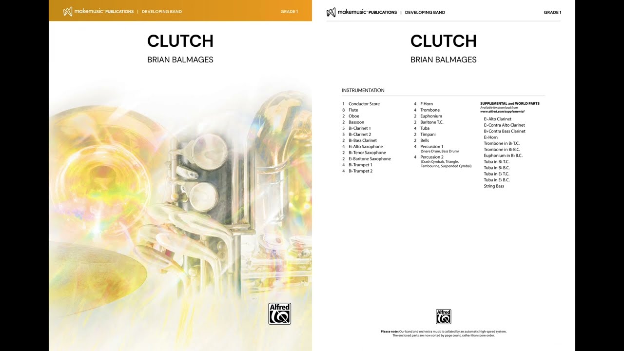 Clutch by Brian Balmages  Score  Sound