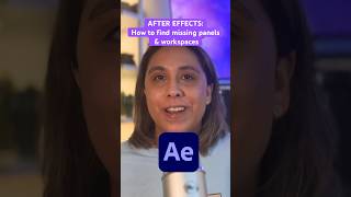 How to find all your missing panels and workspaces in adobe after effects #aftereffectshelp
