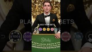 DEALER GETS NERVOUS 😂 #shorts #youtubeshorts #blackjack #markblackjack #freemark