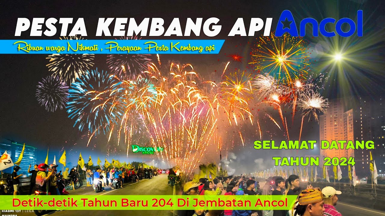 Detik-detik Tahun baru 2024 Di Jembatan Ancol‼️ Ribuan Warga Nikmati Perayaan Pesta Kembang api